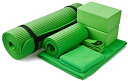 ヨガマット フィットネス BalanceFrom GoYoga 7-Piece Set - Include Yoga Mat with Carrying Strap, 2 Yoga Blocks, Yoga Mat Towel, Yoga Hand Towel, Yoga Strap and Yoga Knee Pad (Green, 1/2