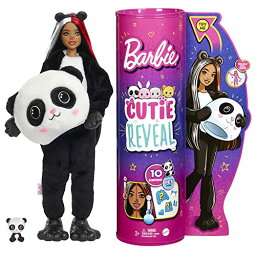 バービー バービー人形 Barbie Cutie Reveal Doll, Panda Plush Costume, 10 Surprises Including Mini Pet & Color Changeバービー バービー人形