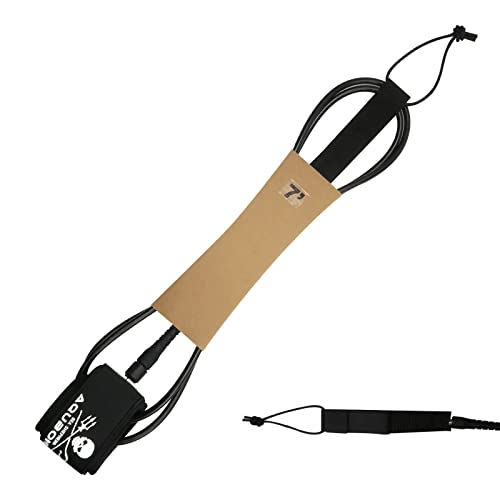 ե ꡼女 ޥ󥹥ݡ AQUBONA Surfboard Leash, 6/7/8ft SUP Leg Rope, 7mm Premium Adjustable Thigh Ankle Cuff Sup Ankle Leash, Straight Surf Leashes with Key Pocket for Shortboard, Skimboard,ե ꡼女 ޥ󥹥ݡ