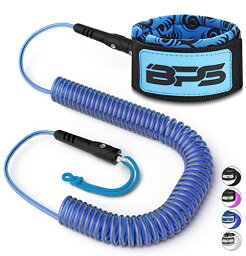 サーフィン リーシュコード マリンスポーツ BPS 'Storm' Ultralite Surf SUP Coiled Leg Rope - 10 Foot Ankle Leash with Double Stainless Steel Swivels and Hidden Key Pocket - Surfboard Longboard Paddleboard Leash (サーフィン リーシュコード マリンスポーツ