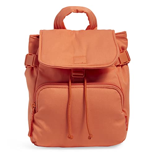 Fubh[ xubh[ AJ t_B}CA~ { Vera Bradley Women's Cotton Utility Mini Backpack Purse, Orange Bell Pepper - Recycled Cotton, One SFubh[ xubh[ AJ t_B}CA~ {
