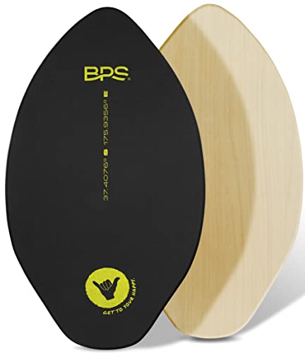 T[tB XL{[h }X|[c BPS 'Shaka' 35 Inch Skim Board - Epoxy Coated Wood Skimboard with EVA Pads - No Need for Wax - Skimboard for Beginner to Advanced - Medium Skimboard (Black)T[tB XL{[h }X|[c