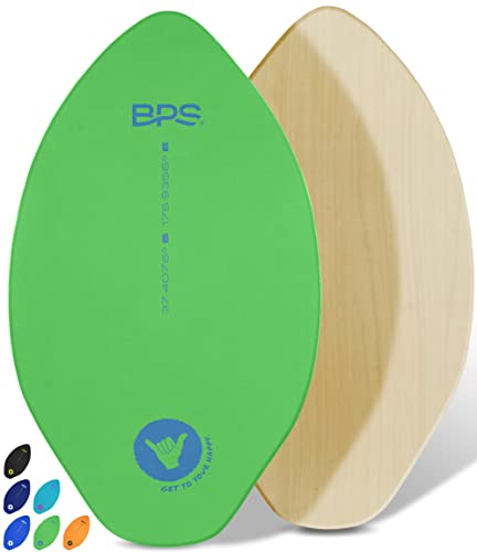 T[tB XL{[h }X|[c BPS 'Shaka' 30 Inch No Wax Needed Skim Board - High Gloss Coated Wood Skimboard with EVA Pads - Skim Board for Beach or Flatland (Green)T[tB XL{[h }X|[c