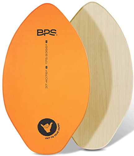 サーフィン スキムボード マリンスポーツ BPS 'Shaka' 35 Inch Skim Board - Epoxy Coated Wood Skimboard with EVA Pads - No Need for Wax - Skimboard for Beginner to Advanced (Orange)サーフィン スキムボード マリンスポーツ