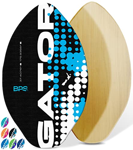 サーフィン スキムボード マリンスポーツ BPS 'Gator' 35 Inch Skim Board - Epoxy Coated Wood Skimboard with EVA Pads - No Need for Wax - Skimboard for Beginner to Advanced - Medium Skimboard (Black)サーフィン スキムボード マリンスポーツ