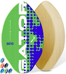 サーフィン スキムボード マリンスポーツ BPS 'Gator' 30 Inch No Wax Needed Skim Board - High Gloss Coated Wood Skimboard with EVA Pads - Skim Board for Beach or Flatland (Green)サーフィン スキムボード マリンスポーツ