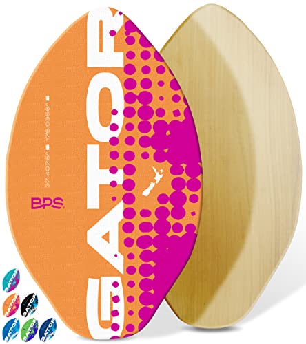 T[tB XL{[h }X|[c BPS 'Gator' 30 Inch No Wax Needed Skim Board - Epoxy Coated Wood Skimboard with EVA Pads - Skim Board for Beginner to Advanced (Orange)T[tB XL{[h }X|[c