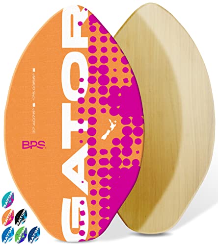 T[tB XL{[h }X|[c BPS 'Gator' 35 Inch No Wax Needed Skim Board - Epoxy Coated Wood Skimboard with EVA Pads - Skim Board for Beginner to Advanced (Orange)T[tB XL{[h }X|[c