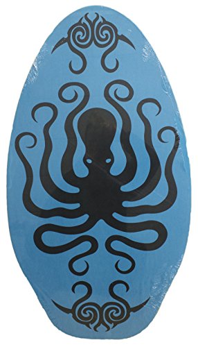 T[tB XL{[h }X|[c Sunspecs Rubber Top Wooden Skimboard with Slip Free Grip (No Wax Needed!) (Lt. Blue/Octopus, 30 Inch)T[tB XL{[h }X|[c