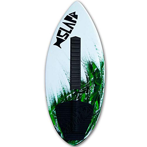 サーフィン スキムボード マリンスポーツ USA Made 50" Slapfish Skimboard - Fiberglass & Carbon - No Rider Weight Limit - with Traction Deck Grip - Kids & Adults - 4 Colors (Green Board + Arch Bar)サーフィン スキムボード マリンスポーツ