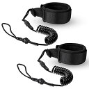 サーフィン リーシュコード マリンスポーツ 2 Pieces Surf Board Leashes Coiled Leash Rope Paddle Board...