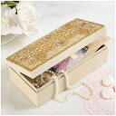 アクセサリスタンド ジュエリー VZR-064 Two's Company Beaded Gold Jewelry Box with Mirrorアクセサリスタ...