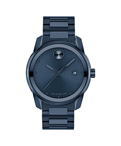 腕時計 モバード メンズ Movado Men 039 s Bold Verso Swiss Quartz Watch with Stainless Steel Strap, Blue, 21 (Model: 3600862)腕時計 モバード メンズ