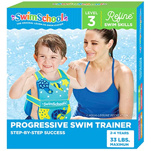 フロート プール 水遊び 浮き輪 SwimSchool Swim Trainer Vest with UPF50 Shoulder Sleeves, Stretchable Fabric, Flex-Form Design, Adjustable Safety Strap, Medium/Large, Up to 50 Lbs., Blue/Orange,AZO20938BLフロート プール 水遊び 浮き輪