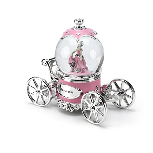 スノーグローブ 雪 置物 インテリア 海外モデル 【送料無料】Extraordinary Pink and Silver Fairy Tale Princess Snow Globe Musical Carriage - Many Songs to Choose - I Wanna Be Loved by Youスノーグローブ 雪 置物 インテリア 海外モデル