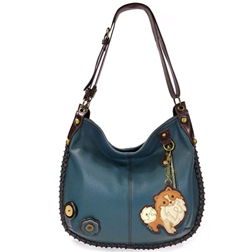 chala バッグ パッチ カバン かわいい Chala Handbags, Casual Style, Soft, Large Shoulder or Crossbody Purse with Keyfob - Navy Blue (Pomeranian)chala バッグ パッチ カバン かわいい 1