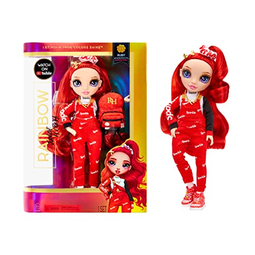 レインボーハイ Rainbow High おもちゃ フィギュア 人形 Rainbow High Jr High Ruby Anderson- 9-inch RED Fashion Doll with Doll Accessories- Open and Closes Backpack, Great Gift for Kids 6-12 Years Old レインボーハイ Rainbow High おもちゃ フィギュア 人形