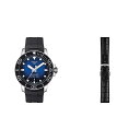 腕時計 ティソ メンズ Tissot Men's Seastar 660/1000 Stainless Steel Casual Watch Black T1204071704100 with Tissot Leather Black Watch Strap, 22 (Model: T852041653)腕時計 ティソ メンズ その1