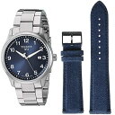 腕時計 ティソ メンズ Tissot Mens Gent XL Stainless Steel Casual Watch Grey T1164101104700 with Tissot Nylon Blue Denim Watch Strap, 22 (Model: T852046781)腕時計 ティソ メンズ その1