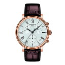 腕時計 ティソ メンズ Tissot Mens Carson Premium Chronograph 316L Stainless Steel case with Rose Gold PVD Coating Swiss Quartz Watch, Brown, Leather, 20 (T1224173603300)腕時計 ティソ メンズ