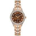 楽天angelica腕時計 ブローバ レディース Bulova Ladies Crystal Phantom Rose Gold Stainless Steel Quartz Watch, Brown Dial Style: 98L284腕時計 ブローバ レディース