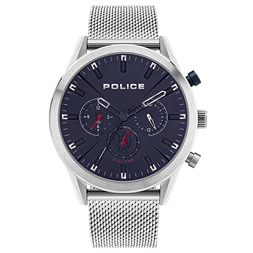 ポリス 腕時計（メンズ） 腕時計 ポリス メンズ Police Silver Silfra Watch 16021JS/03MM, Blue, Bracelet腕時計 ポリス メンズ