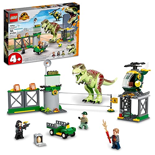 レゴ LEGO Jurassic World T. rex Dinosaur Breakout Toy 76944, Dino Toys for Preschool Kids, Boys and Girls Aged 4 Plus, with Airport, Helicopter and Buggy Carレゴ