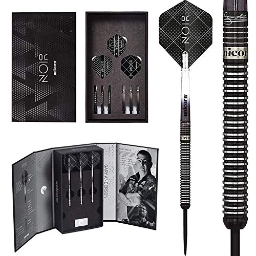 ͢  Unicorn Darts Noir - Gary Anderson 90 Percent Tungsten Dart, Black, 25 g͢ 