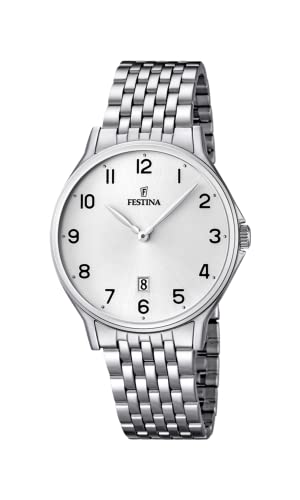 腕時計 フェスティナ フェスティーナ スイス メンズ Festina Men's Quartz Watch with White Dial Analogue Display and Silver Stainless Steel Bracelet F16744/1腕時計 フェスティナ フェスティーナ スイス メンズ