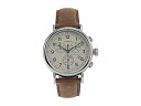 rv ^CbNX fB[X Timex Men's Standard Chronograph 41mm Watch ? Silver-Tone Case Cream Dial with Brown Leather Straprv ^CbNX fB[X