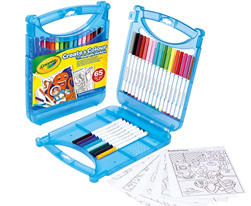 N AJ COA mߋ Crayola Super Tips Coloring Art Case with Coloring Pages, Kids Gift, 65+ Pieces, Packaging May VaryN AJ COA mߋ