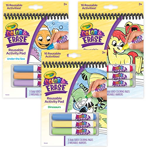 クレヨラ アメリカ 海外輸入 知育玩具 Crayola Color Erase Coloring Book Set - Ocean, Farm, Dinosaur (3 Pack), Toddler Coloring Activity, Holiday Gift for Toddlers Kids, Toysクレヨラ アメリカ 海外輸入 知育玩具