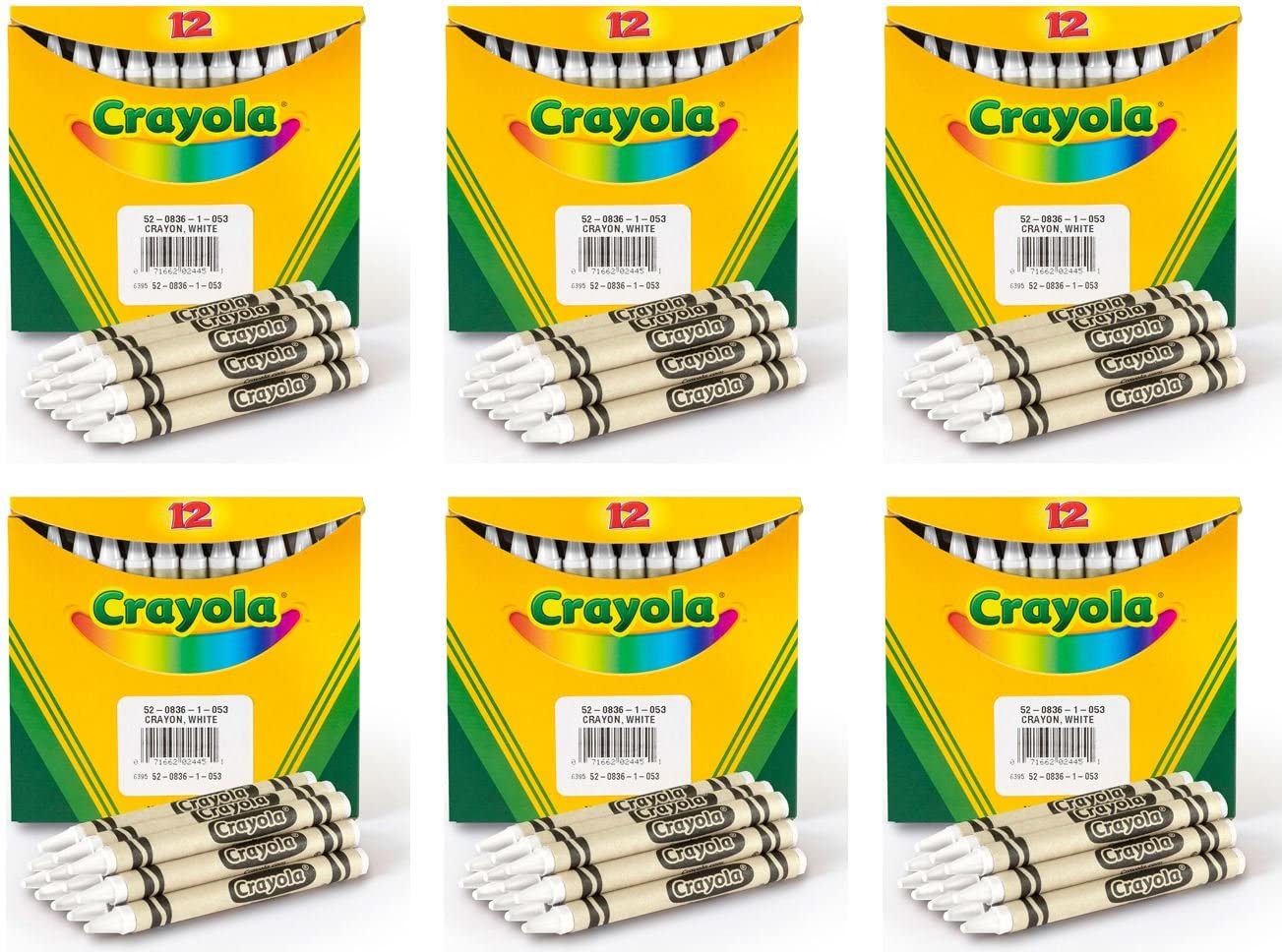 N AJ COA mߋ Crayola Regular Size Bulk White Crayons 12 pack (6-Pack)N AJ COA mߋ