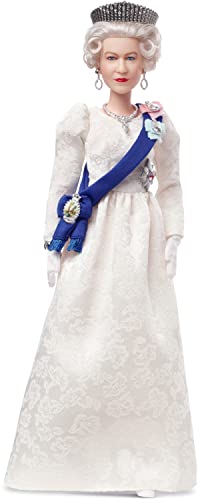 バービー バービー バービー人形 Barbie Signature Queen Elizabeth II Platinum Jubilee Doll Wearing Ivory Gown, Riband, Crown & Gloves, with Doll Stand, Gift for Collectorsバービー バービー人形