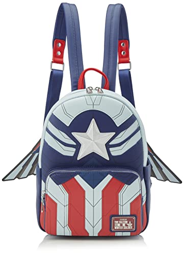 EWtC AJ { obO R{ Loungefly Marvel Falcon Captain America Cosplay Mini Backpack Captain America One SizeEWtC AJ { obO R{