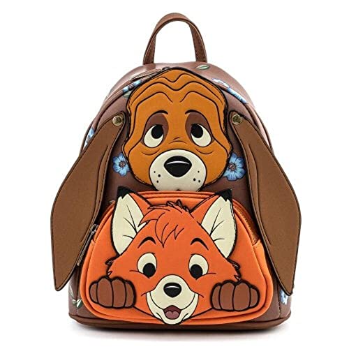 EWtC AJ { obO R{ Loungefly Disney Fox and Hound Todd and Cooper Cosplay Womens Double Strap Shoulder Bag PurseEWtC AJ { obO R{