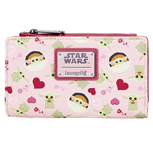 ラウンジフライ アメリカ 日本未発売 バッグ コラボ 【送料無料】Loungefly Star Wars Baby Yoda Pink All Over Print Faux Leather Walletラウンジフライ アメリカ 日本未発売 バッグ コラボ