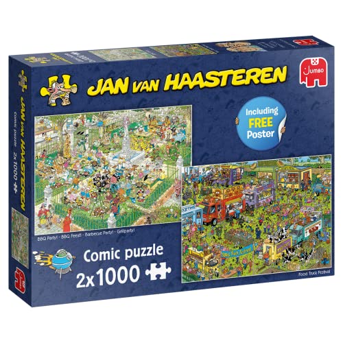 ジグソーパズル 海外製 アメリカ Jumbo, Jan Van Haasteren - Food Festival, Jigsaw Puzzles for Adults, Puzzles, 2 x 1,000 Pieceジグソーパズル 海外製 アメリカ