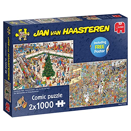 ジグソーパズル 海外製 アメリカ Jumbo, Jan Van Haasteren - Holiday Shopping, Jigsaw Puzzles for Adults, 2 x 1,000 Pieceジグソーパズル 海外製 アメリカ