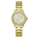 rv QX GUESS fB[X GUESS Ladies Sport Crystal Multifunction 36mm Watch ? White Dial with Gold-Tone Stainless Steel Case & Braceletrv QX GUESS fB[X