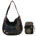 chala バッグ パッチ カバン かわいい CHALA Hobo Style Large Bag Shoulder Purse with & Chala Zi...