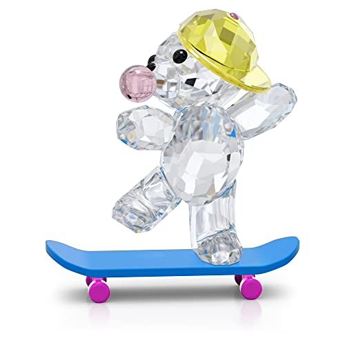 スワロフスキー クリスタル 置物 オーナメント SWAROVSKI Swarovski Kris Bear Skaterbear Figurine, Clear, Pink, and Yellow Swarovski Crystals with Blue Lacquered Metal Accents, Part of the Swarovski Kスワロフスキー クリスタル 置物 オーナメント SWAROVSKI