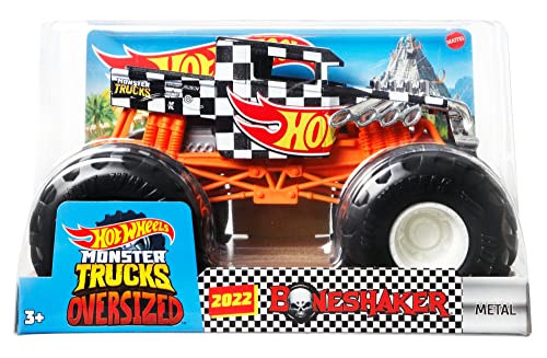 ホットウィール マテル ミニカー ホットウイール Hot Wheels Monster Truck 1:24 Scale 2022 Bone Shaker It All Vehicle with Giant Wheels for Kids Age 3 to 8 Years Old Great Gift Toy Trucks Large Scaleホットウィール マテル ミニカー ホットウイール