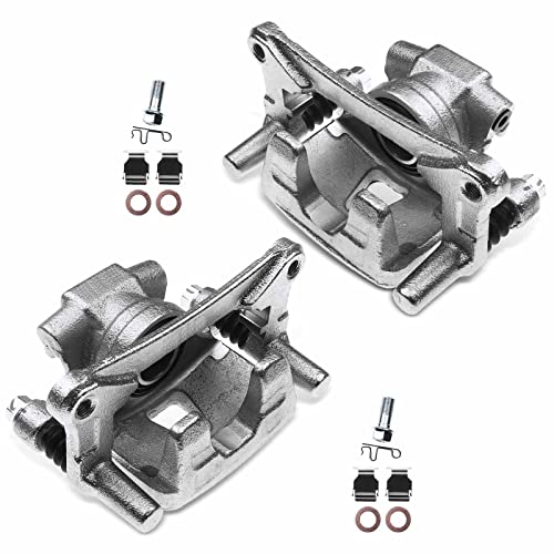 自動車パーツ 海外社外品 修理部品 A-Premium Disc Brake Caliper Assembly with Bracket Compatible with Select Mitsubishi Models - Lancer 2009-2015 2.0L, Outlander 2007-2013 - Rear Driver and Passenger Side, 2-PC Set自動車パーツ 海外社外品 修理部品