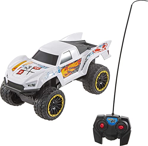 ホットウィール マテル ミニカー ホットウイール Hot Wheels RC White Ford F-150, Full-Function Remote-Control Toy Truck, Large Wheels High-Performance Engine, 2.4 GHz with Range of 65ftホットウィール マテル ミニカー ホットウイール