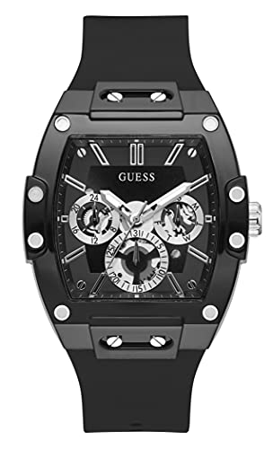 楽天angelica腕時計 ゲス GUESS メンズ GUESS Men's Trend Multifunction 43mm Watch ? Black Dial with Black Matte Polycarbonate Case & Silicone Strap腕時計 ゲス GUESS メンズ