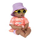 アドラ 赤ちゃん人形 ベビー人形 リアル ADORA Beach Baby African American Doll with Sun-Activated F...