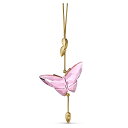 スワロフスキー クリスタル 置物 オーナメント SWAROVSKI Swarovski Jungle Beats Butterfly Ornament, Pink Swarovski Crystals with Brushed Metal Finish on a Gold-Tone Ribbon, Part of the Swarovski Jungスワロフスキー クリスタル 置物 オーナメント SWAROVSKI
