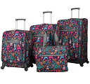 X[cP[X L[obO rWlXobO rWlXbN obO Lily Bloom Luggage Set 4 Piece Suitcase Collection with Spinner Wheels for Woman (Wildwoods)X[cP[X L[obO rWlXobO rWlXbN obO