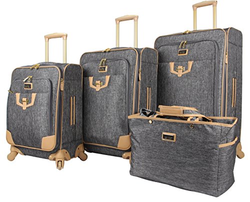 スーツケース キャリーバッグ ビジネスバッグ ビジネスリュック バッグ Nicole Miller Designer Luggage Paige Collection - 4 Piece Softside Lightweight Expandable Spinner Suitcases- Set incスーツケース キャリーバッグ ビジネスバッグ ビジネスリュック バッグ